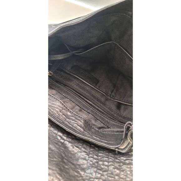 Michael Kors Y2K Grunge Goth Leather Black and Gold Purse Handbag Vintage Chain - Picture 7 of 12